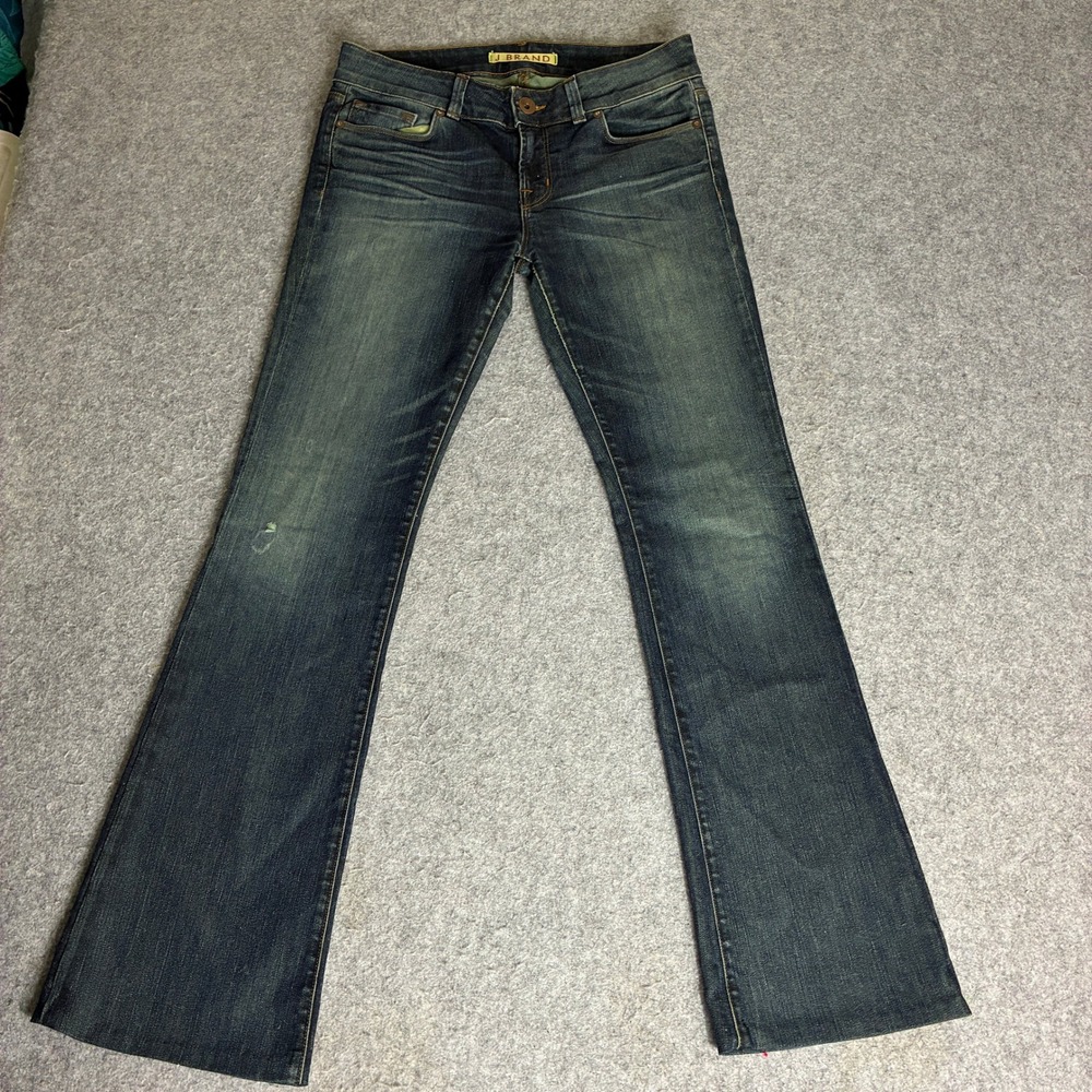 J Brand Womens 31x30 Mid Rise Bootcut Jeans Dark Wash Indigo Denim Y2K Flare Leg